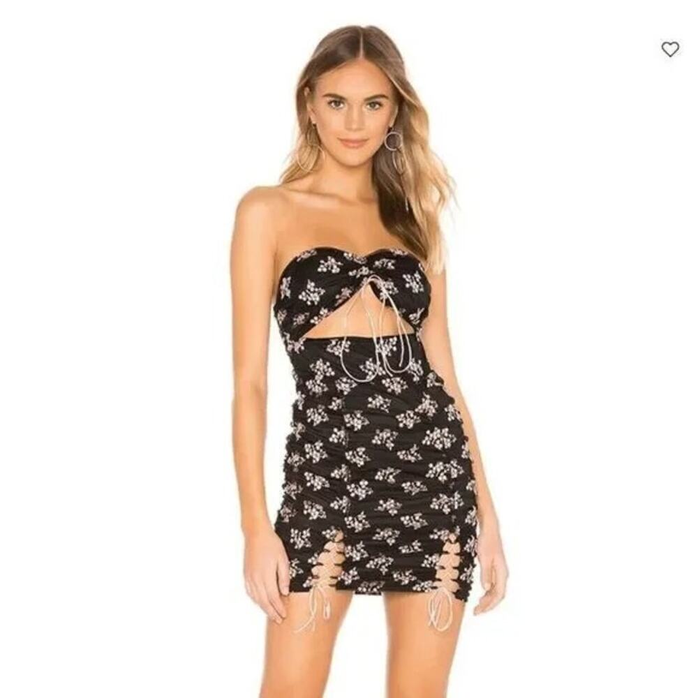 Revolve Majorelle Ventura Mini Floral Tube Top Party Dress Small